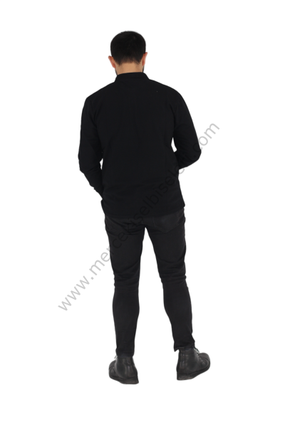 Siyah Uzun Kol Polo Yaka Tshirt