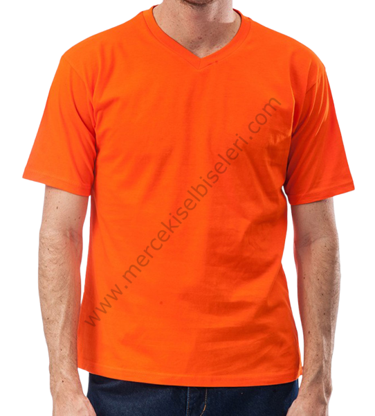 turuncu V yaka tshirt