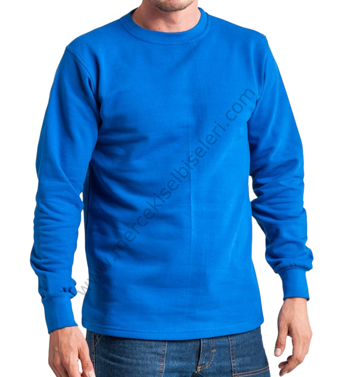 mavi bisiklet yaka sweatshirt