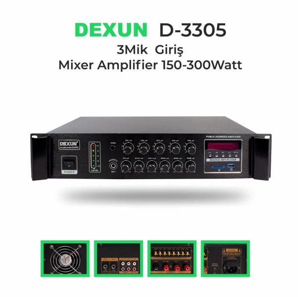 DEXUN D-3305-USB-SD-BT-5 BÖLGELİ-350 WATT  ANFİ