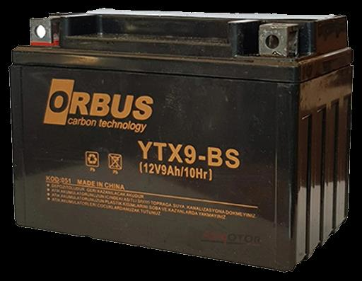 12 VOLT 9 AMPER ORBUS MOTOSİKLET AKÜSÜ 150*86*107 mm. - 2,84 kg.YTX9-BS-YATAY