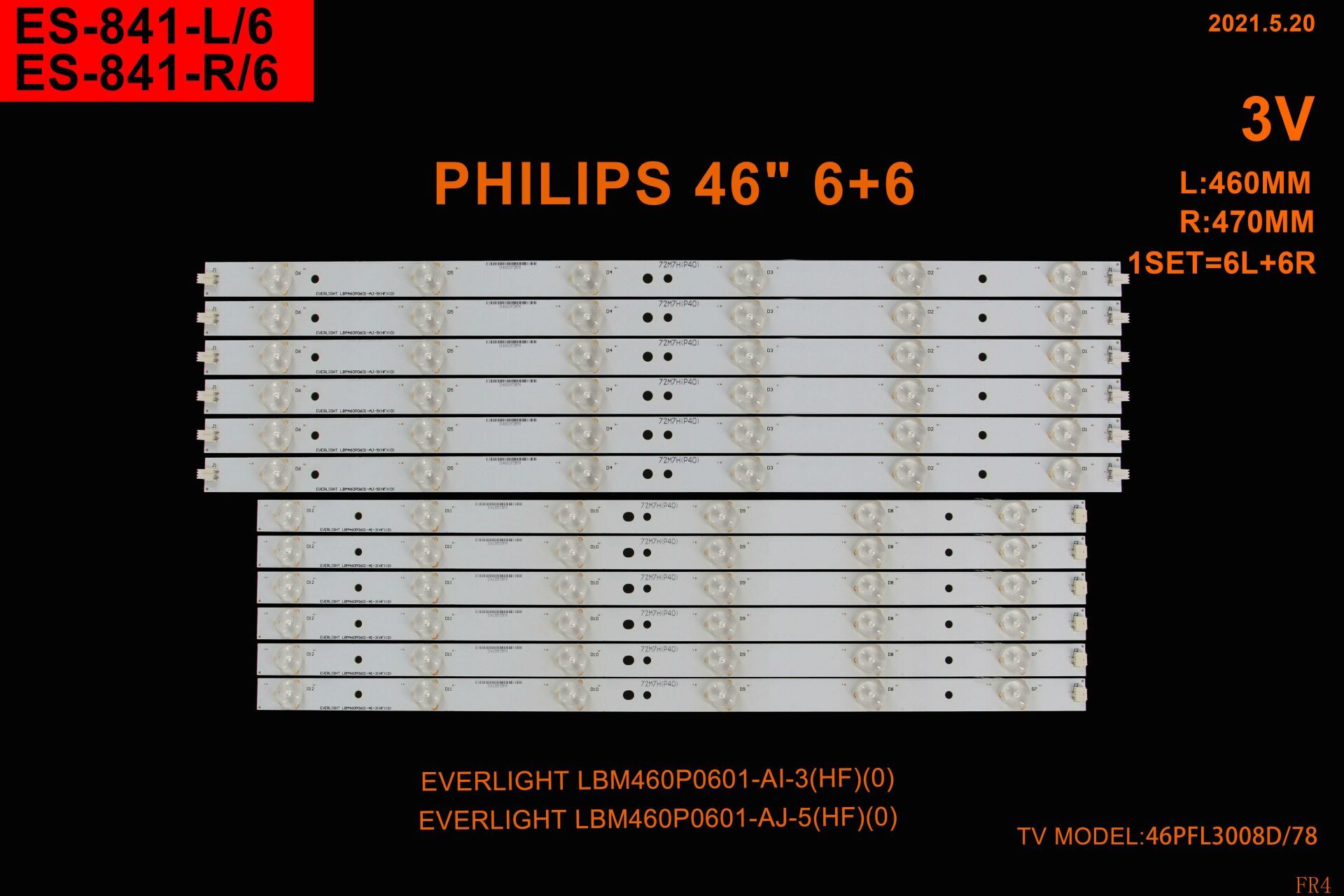 LCD LED-2381-TAKIM-12 Lİ-46PFL3108K-BM460P0601-ES841-WİNKEL