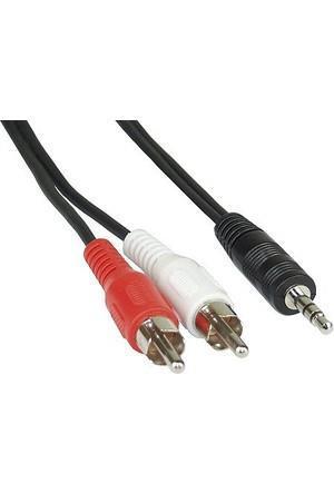 SES KABLOSU 1 JAK 3.5 MM ERKEK 2 RCA ERK 10 MT GOLD