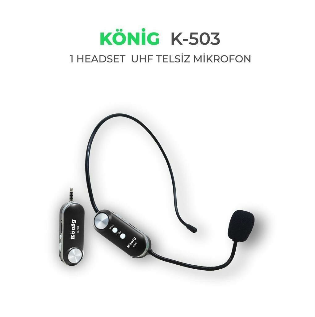 KÖNİG K-503-1 KAFA UHF ŞARJLI TELSİZ MİKROFON