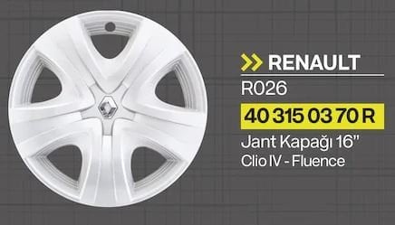 Clio 4 16 İnç Jant Kapağı 403150370R