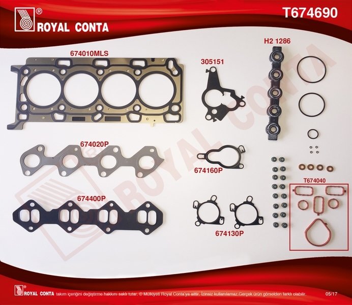 OTO CONTA-ROYAL Master 3  2.3 Dci Üst Motor Conta Takım 7701479334