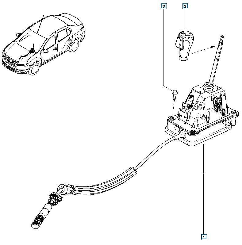 Dacia Sandero 2 ( Yeni Sandero ) Vites Kumanda Kolu + Teli 341083788R