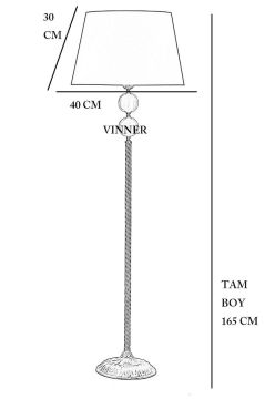 Vinner Beta Eskitme Kaplama Çift Küre Metal Lambader - Krem