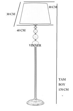 Vinner Vega Eskitme Üçlü Küre Tek Ayaklı Metal Lambader - Gold Şeritli Organize Siyah