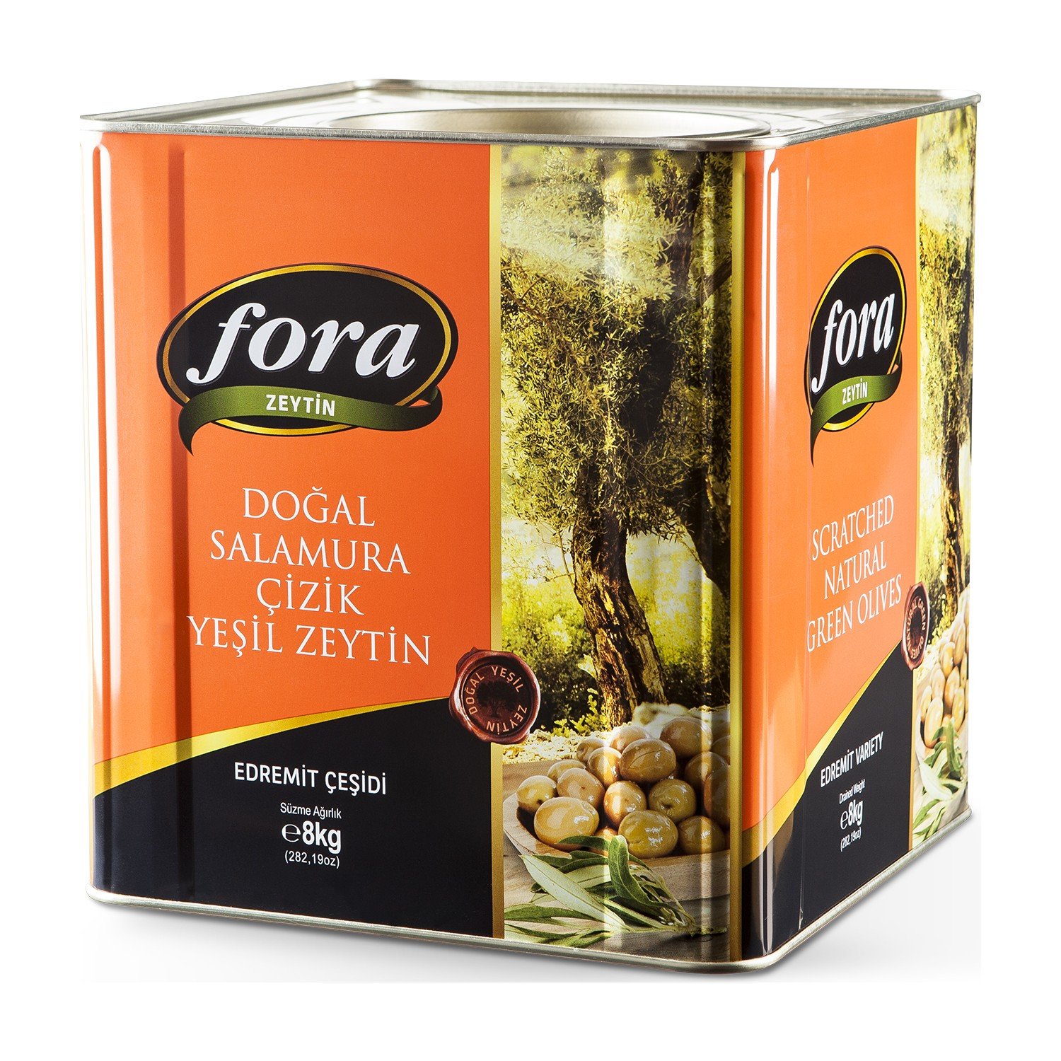 Fora Zeytin 8 Kg Edremit Çeşidi Çizik Yeşil Zeytin