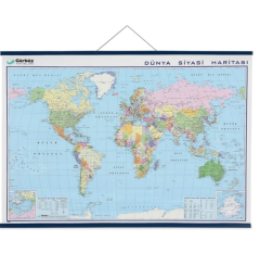 Gürbüz Yayınları 70 x 100 cm Çift Taraflı Dünya Siyasi Harita