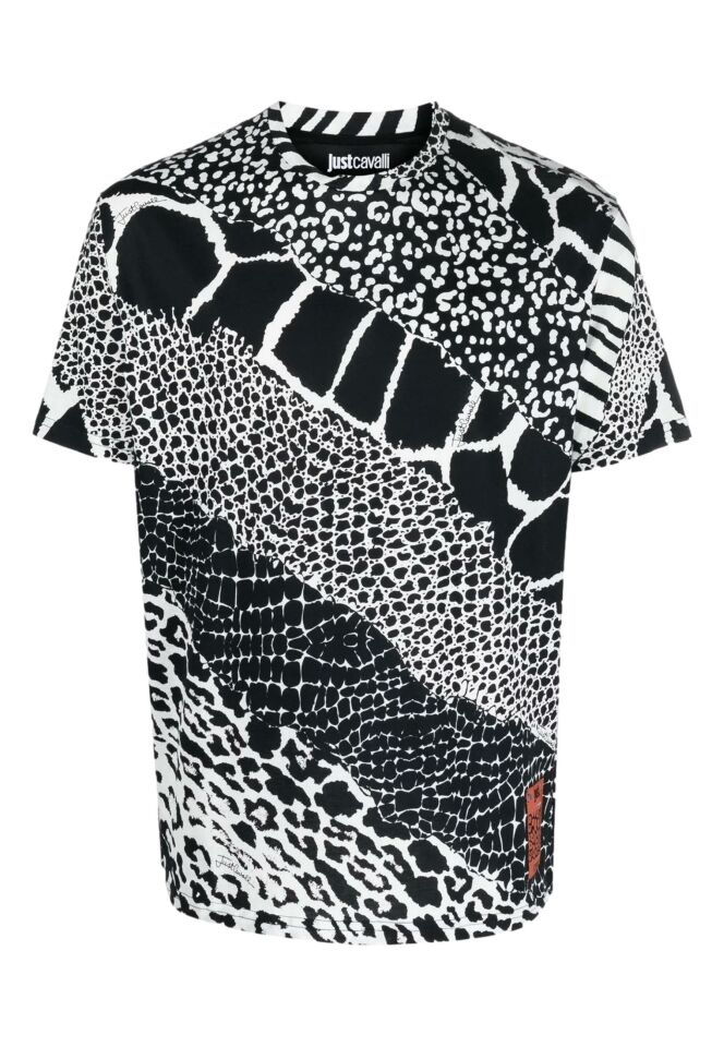 Just Cavalli Erkek T-Shirt 74MM600 R ANIMAL MIX