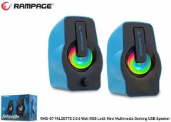Rampage RMS-G7FALSETTO 2.0 6Watt RGB LedliMavi MultimediaGaming USBSpeaker