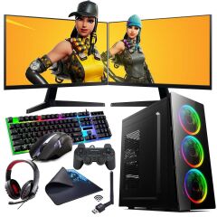 I3 10100F 16GB 240SSD 1TB HDD 4GB GTX1650 Çift 24'' Monitörlü (Gaming SET)