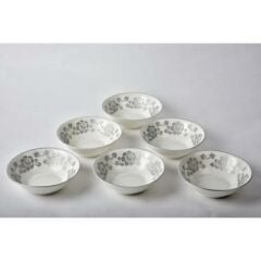 SETABİANCA  BONE CHINA KASE 6 LI SET GÜL GÜMÜŞ