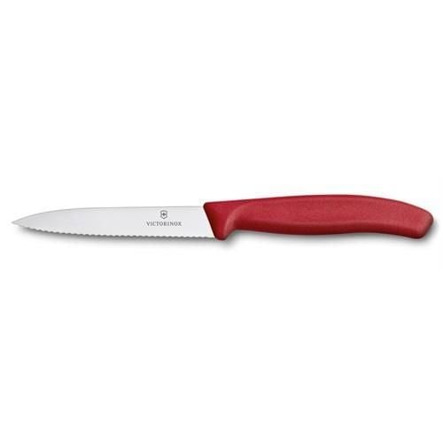 Victorinox 10Cm Soyma Bıçağı (Testere Ağızlı) - Kırmızı