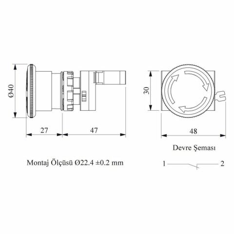 EMAS CP200E C PL MANTAR KAFA. ŞOKLU ACİL STOP BUT. 40 MM