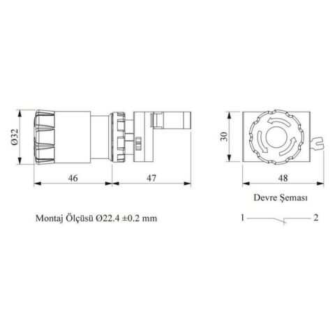 EMAS CP200ES30 C PLASTİK STOP IŞIKLI ŞOKLU EMNİYET BUTONU 30 MM