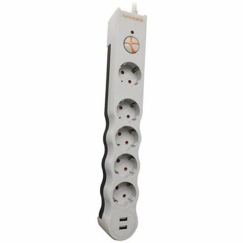 TUNÇMATİK POWERSURGE 5+ USB GİRİŞLİ AKIM KORUMALI PRİZ TSK5015