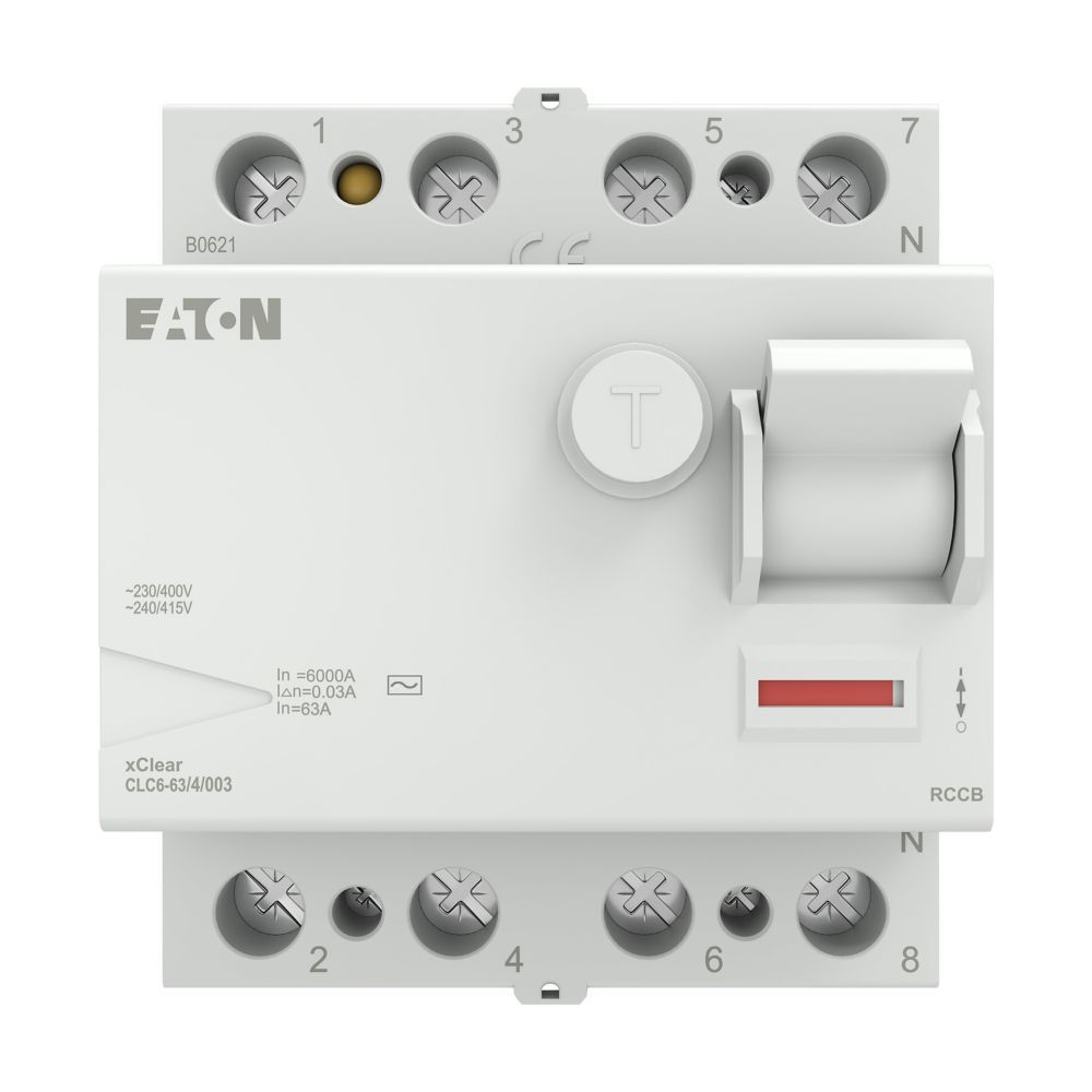 EATON CLC6-63/4/003  Artık Akım Devre Kesiciler (AC tipi) 4x63A, 6kA, 30mA-EATON