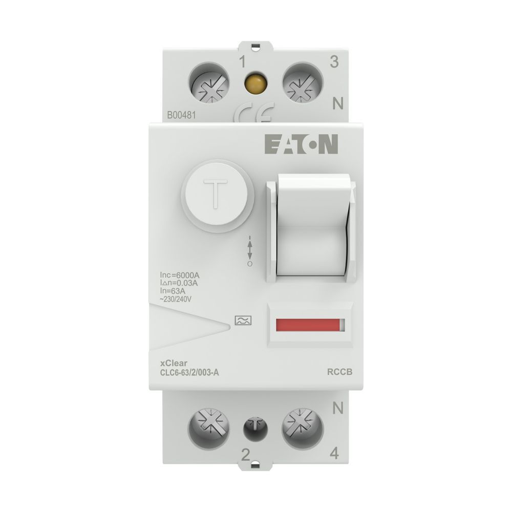EATON CLC6-63/2/003-A Artık Akım Devre Kesiciler (A tipi) 2x63A, 6kA, 30mA-EATON