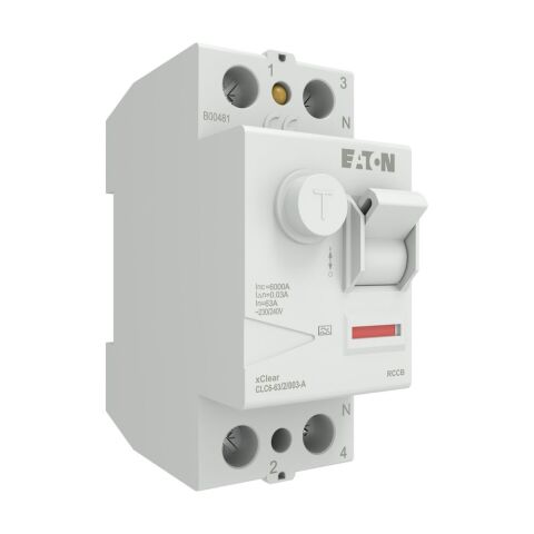 EATON CLC6-63/2/003-A Artık Akım Devre Kesiciler (A tipi) 2x63A, 6kA, 30mA-EATON