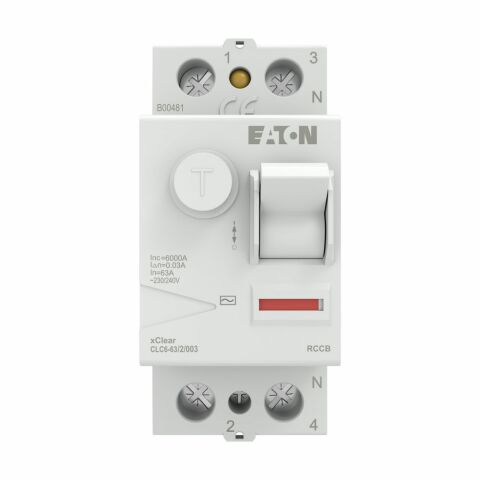 EATON CLC6-63/2/003 Artık Akım Devre Kesiciler (AC tipi) 2x63A, 6kA, 30mA-EATON
