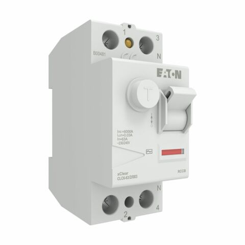 EATON CLC6-63/2/003 Artık Akım Devre Kesiciler (AC tipi) 2x63A, 6kA, 30mA-EATON
