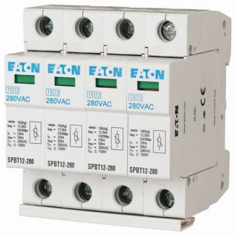 EATON SPBT12-280/4 PARAFUDR (B+C) 280VAC, IN=4X25KA, IİMP=4X12,5KA, 4 KUTUP (TN-S-SET)