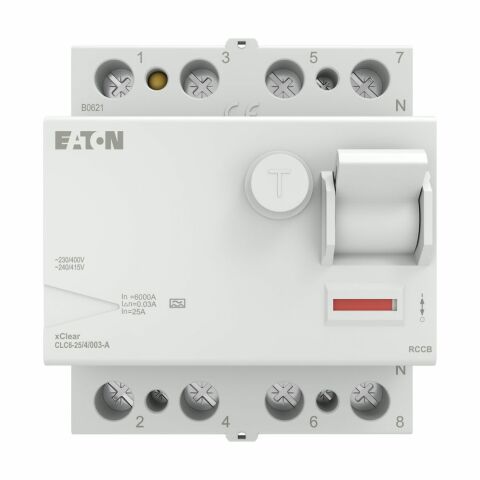EATON CLC6-25/4/003 Artık Akım Devre Kesiciler (AC tipi) 4x25A, 6kA, 30mA-EATON