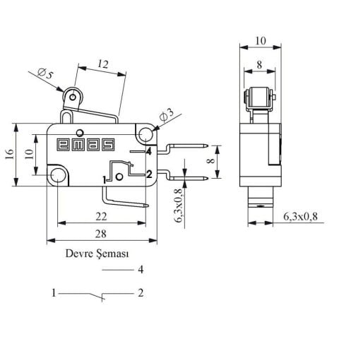 EMAS MK1MIP1 MİKRO SİVİÇ KISA KOLLU PLASTİK MAKARA