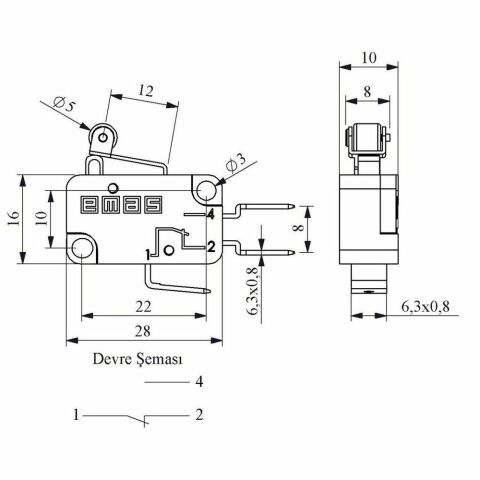 EMAS MK1MIP1 MİKRO SİVİÇ KISA KOLLU PLASTİK MAKARA