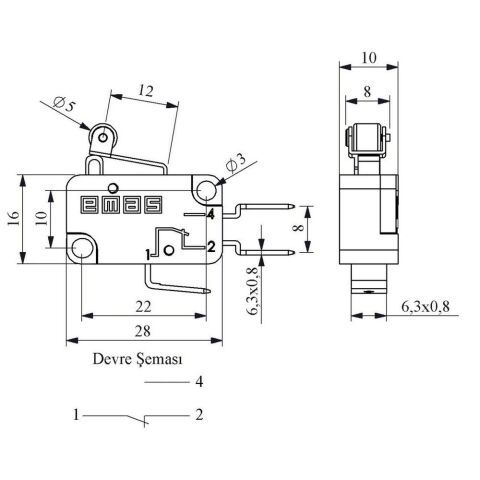 EMAS MK1MIP1 MİKRO SİVİÇ KISA KOLLU PLASTİK MAKARA