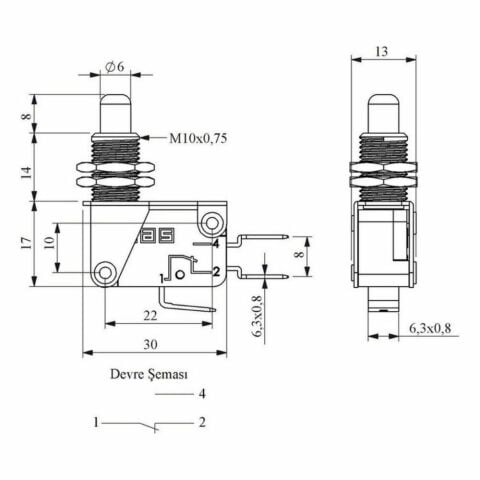 EMAS MK1PUM9 MİKRO SİVİÇ KALIN UZUN METAL PİMLİ