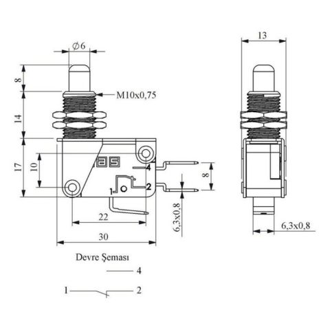 EMAS MK1PUM9 MİKRO SİVİÇ KALIN UZUN METAL PİMLİ
