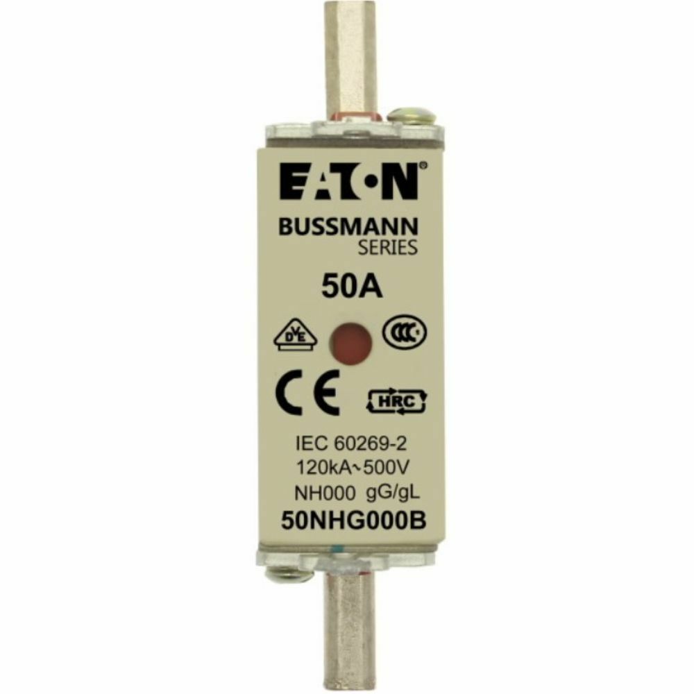 EATON 50NHG000B NH SİGORTA 00(000)-BOY, GG/GL, 500V, 120KA - 50 A