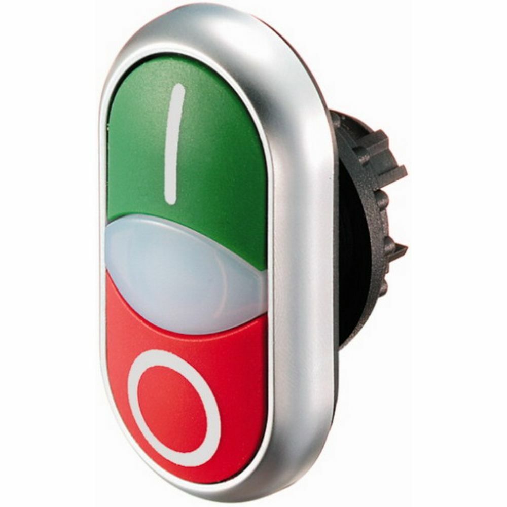 EATON 216700 BUTON AKSESUARI: İKİLİ BUTON KAFASI, YAYLI, YEŞİL (I) / KIRMIZI (0)