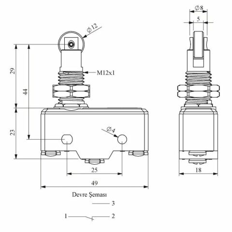 EMAS MN1MUM3 MİNİ SİVİÇ EKSENE PARELEL PİMLİ METAL MAKARALI