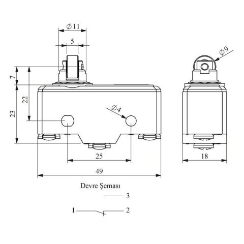 EMAS MN1MUM9 MİNİ SİVİÇ EKSENE DİK PİMLİ METAL MAKARALI