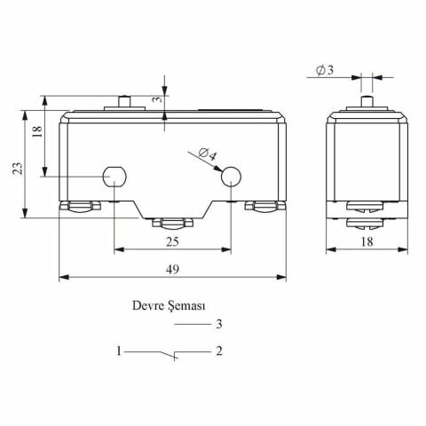 EMAS MN1PUM1 MİNİ SİVİÇ İNCE KISA METAL PİMLİ