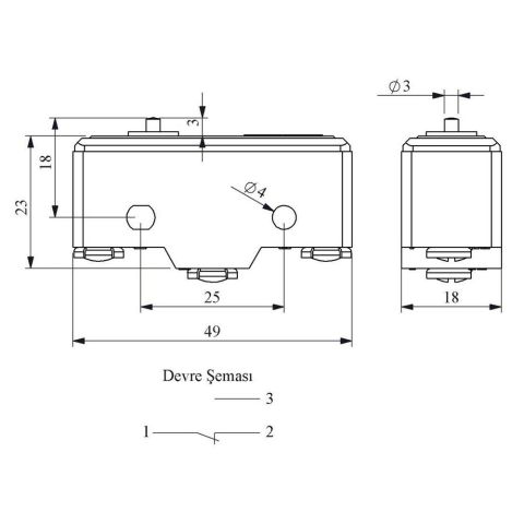 EMAS MN1PUM1 MİNİ SİVİÇ İNCE KISA METAL PİMLİ