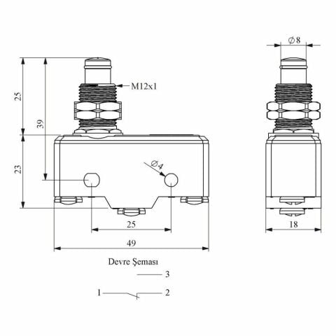 EMAS MN1PUM9 MİNİ SİVİÇ KALIN UZUN METAL PİMLİ