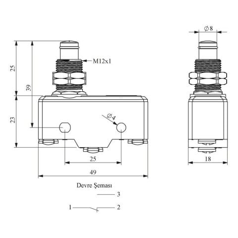 EMAS MN1PUM9 MİNİ SİVİÇ KALIN UZUN METAL PİMLİ