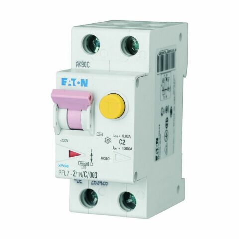 EATON PFL7-2/1N/C/003-A AŞIRI AKIM KORUMALI ARTIK AKIM DEVRE KESİCİLER (A TİPİ) - 10KA, C, 30MA, 1X2A+N