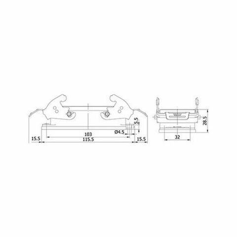 METE ENERJİ 4/0X80A. ÇOKLU MAKİNE PRİZİ METAL MANDALLI 403400S