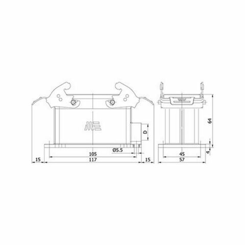 METE ENERJİ 4/0X80A. ÇOKLU DUVAR PRİZİ METAL MANDALLI 403405S