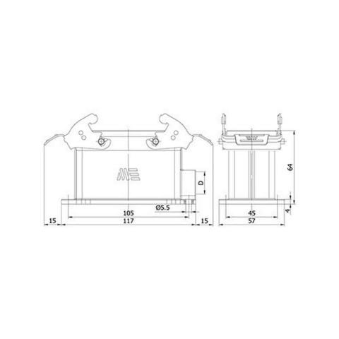 METE ENERJİ 4/0X80A. ÇOKLU DUVAR PRİZİ METAL MANDALLI 403405S