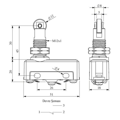 EMAS MN2MUM3 MİNİ SİVİÇ TİP 2 PİMLİ EKS.PARELEL METAL MAK.