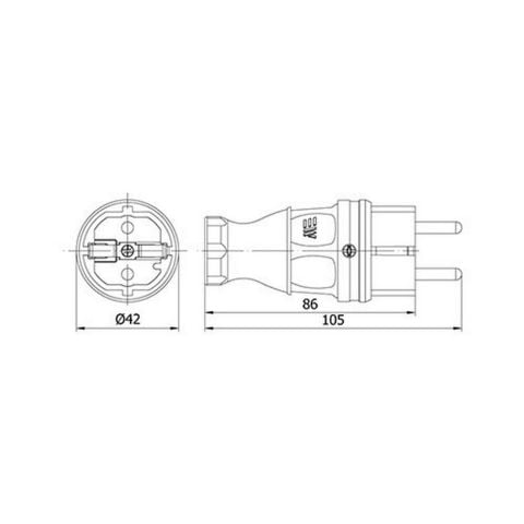 METE ENERJİ 1X16A. DÜZ FİŞ 404001
