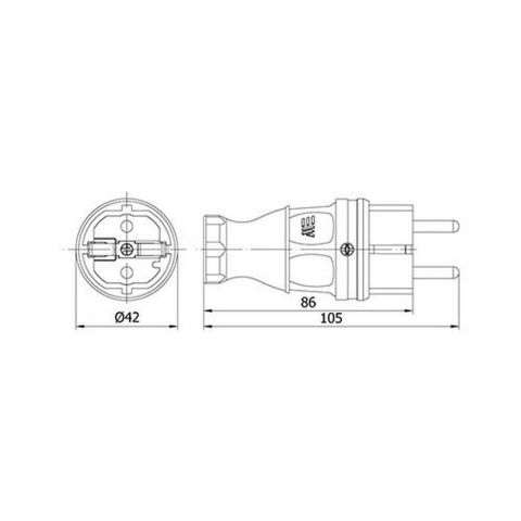 METE ENERJİ 1X16A. DÜZ FİŞ 404001